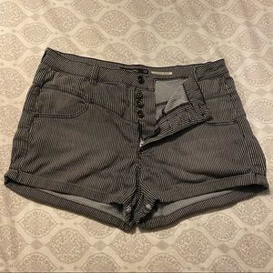 BLACKHEART Black & White Striped Shorts